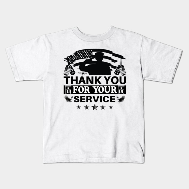 Thank You For Your Service T-Shirt Kids T-Shirt by Kingdom Arts and Designs